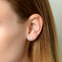 Dana Rebecca - 14Ct Gold, Lauren Joy Diamond Mini Disc Earrings (Pair)^The Alkemistry New