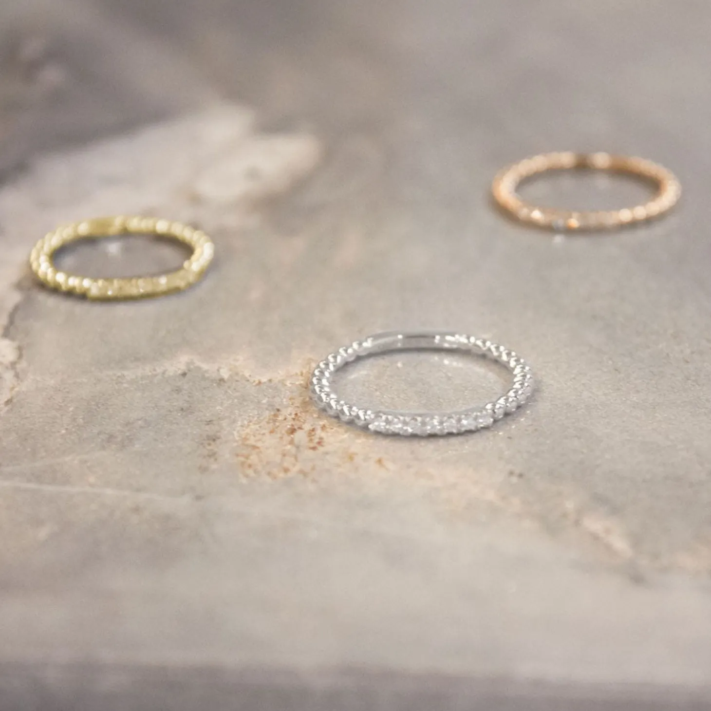 Dana Rebecca - 14Ct Gold, Poppy Rae Diamond Semi Pave Band Ring^The Alkemistry Sale