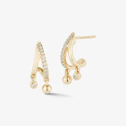 Dana Rebecca - 14Ct Gold, Poppy Rae Diamond Pebble Drop Earrings (Pair)^The Alkemistry Discount