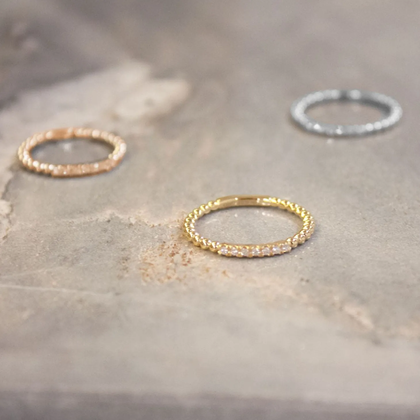 Dana Rebecca - 14Ct Gold, Poppy Rae Half Diamond Pave Ring^The Alkemistry Flash Sale