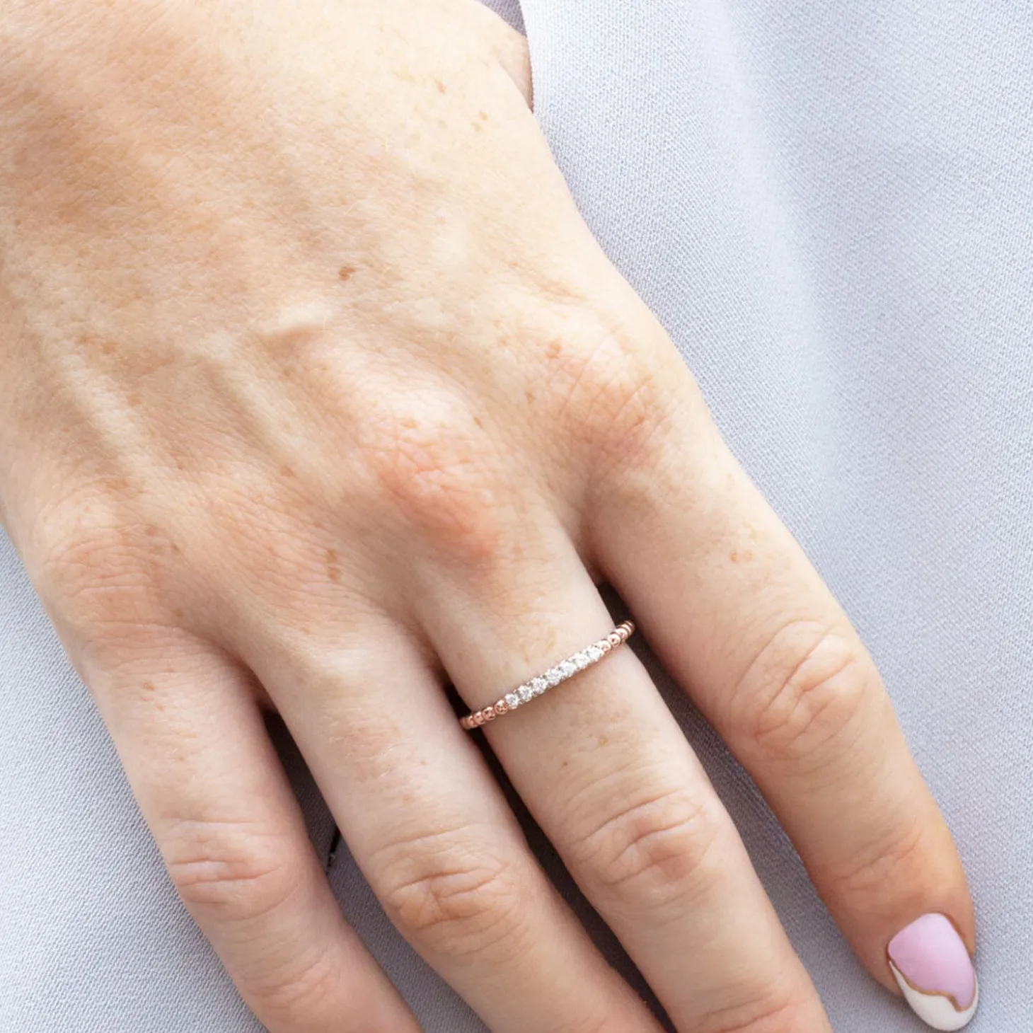 Dana Rebecca - 14Ct Gold, Poppy Rae Diamond Semi Pave Band Ring^The Alkemistry Discount