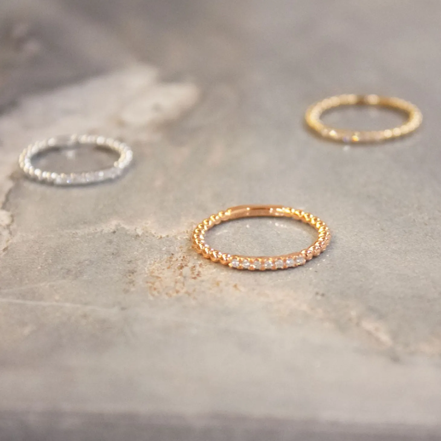 Dana Rebecca - 14Ct Gold, Poppy Rae Diamond Semi Pave Band Ring^The Alkemistry Discount