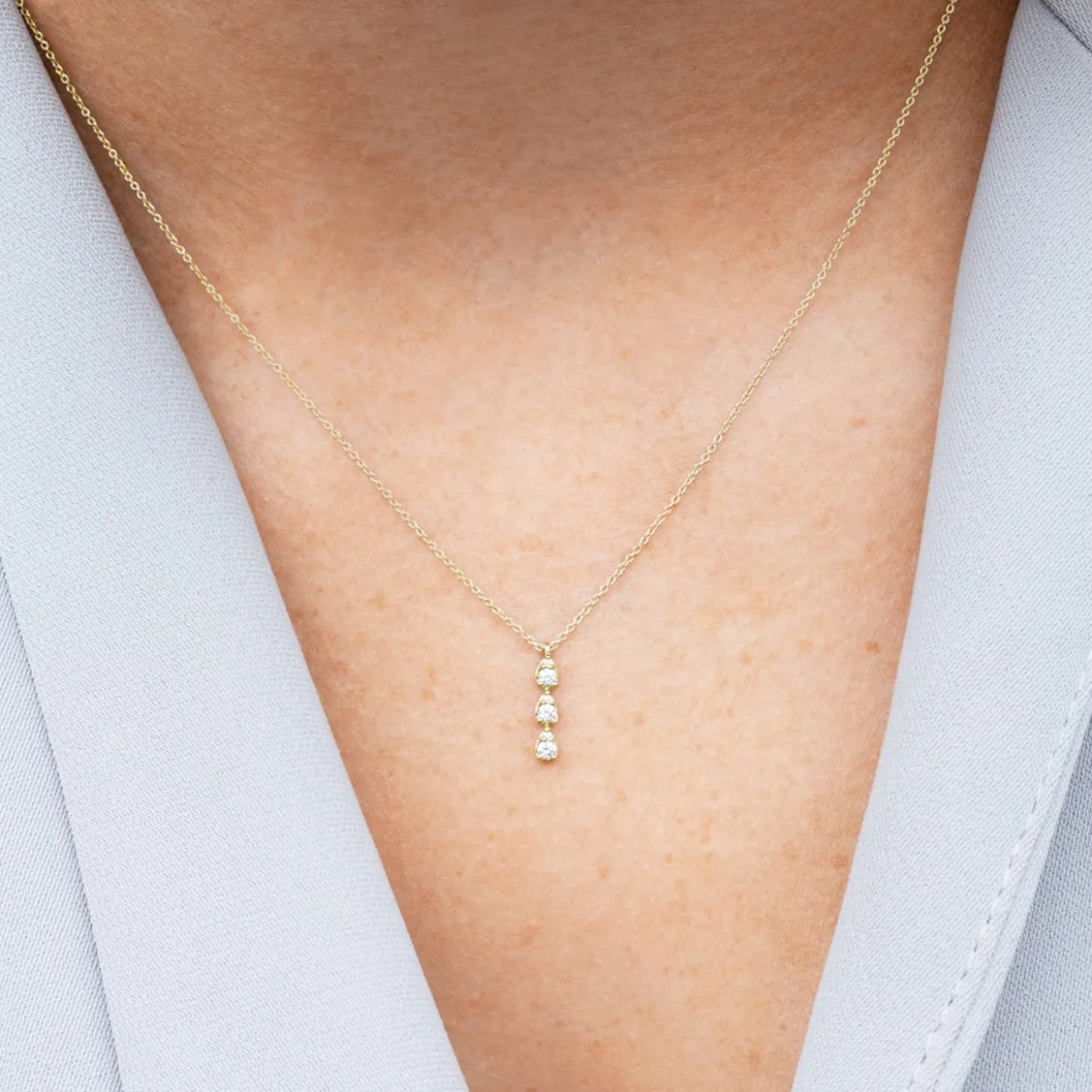 Dana Rebecca - 14Ct Gold, Sophia Ryan Diamond Triple Teardrop Necklace^The Alkemistry Cheap