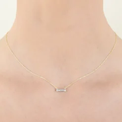 Dana Rebecca - 14Ct Gold, Sylvie Rose Diamond Bar Necklace^The Alkemistry Fashion