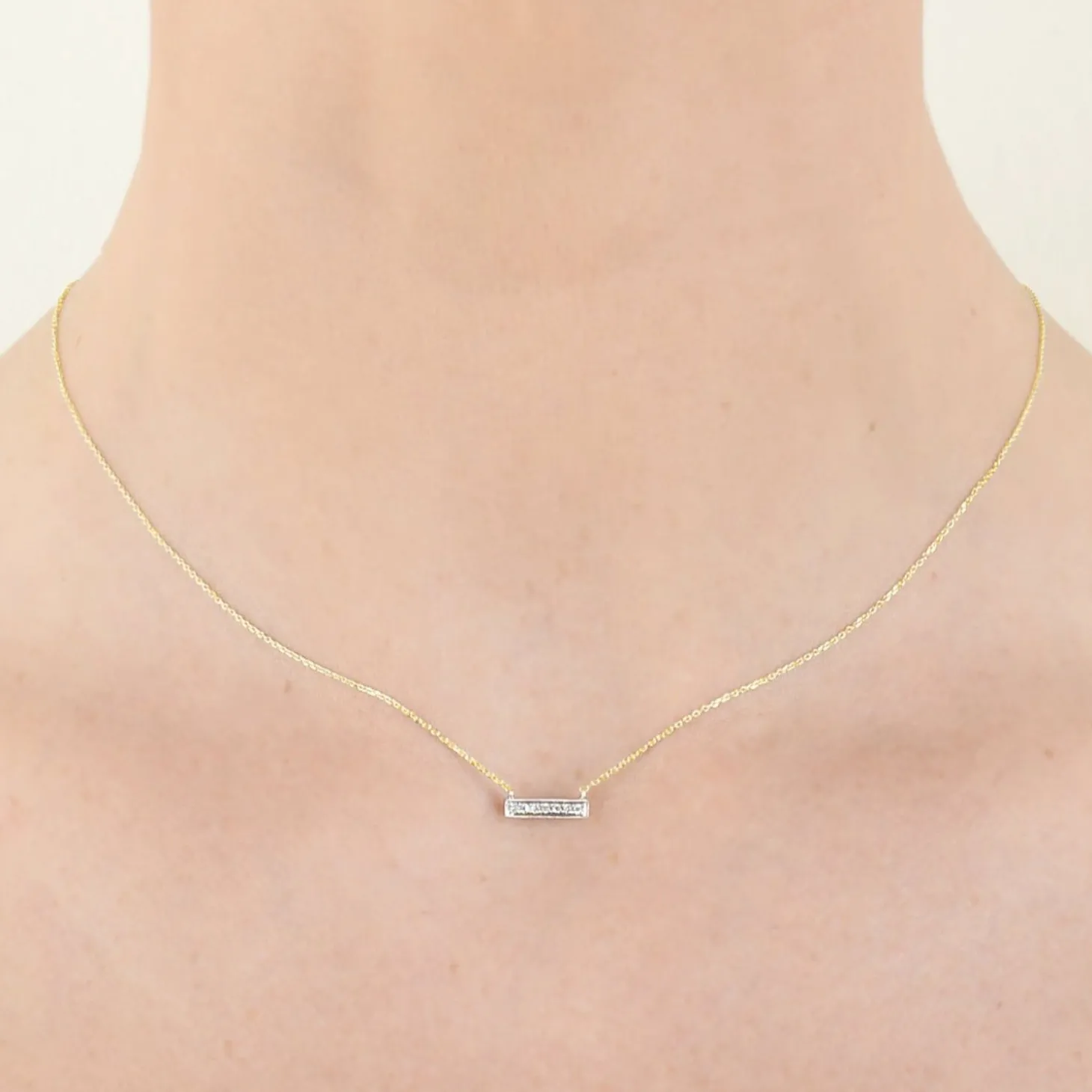 Dana Rebecca - 14Ct Gold, Sylvie Rose Diamond Bar Necklace^The Alkemistry Fashion