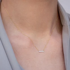 Dana Rebecca - 14Ct Gold, Sylvie Rose Diamond Bar Necklace^The Alkemistry Fashion