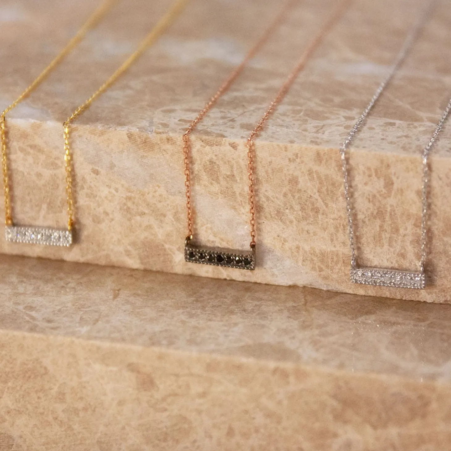 Dana Rebecca - 14Ct Gold, Sylvie Rose Diamond Bar Necklace^The Alkemistry Fashion