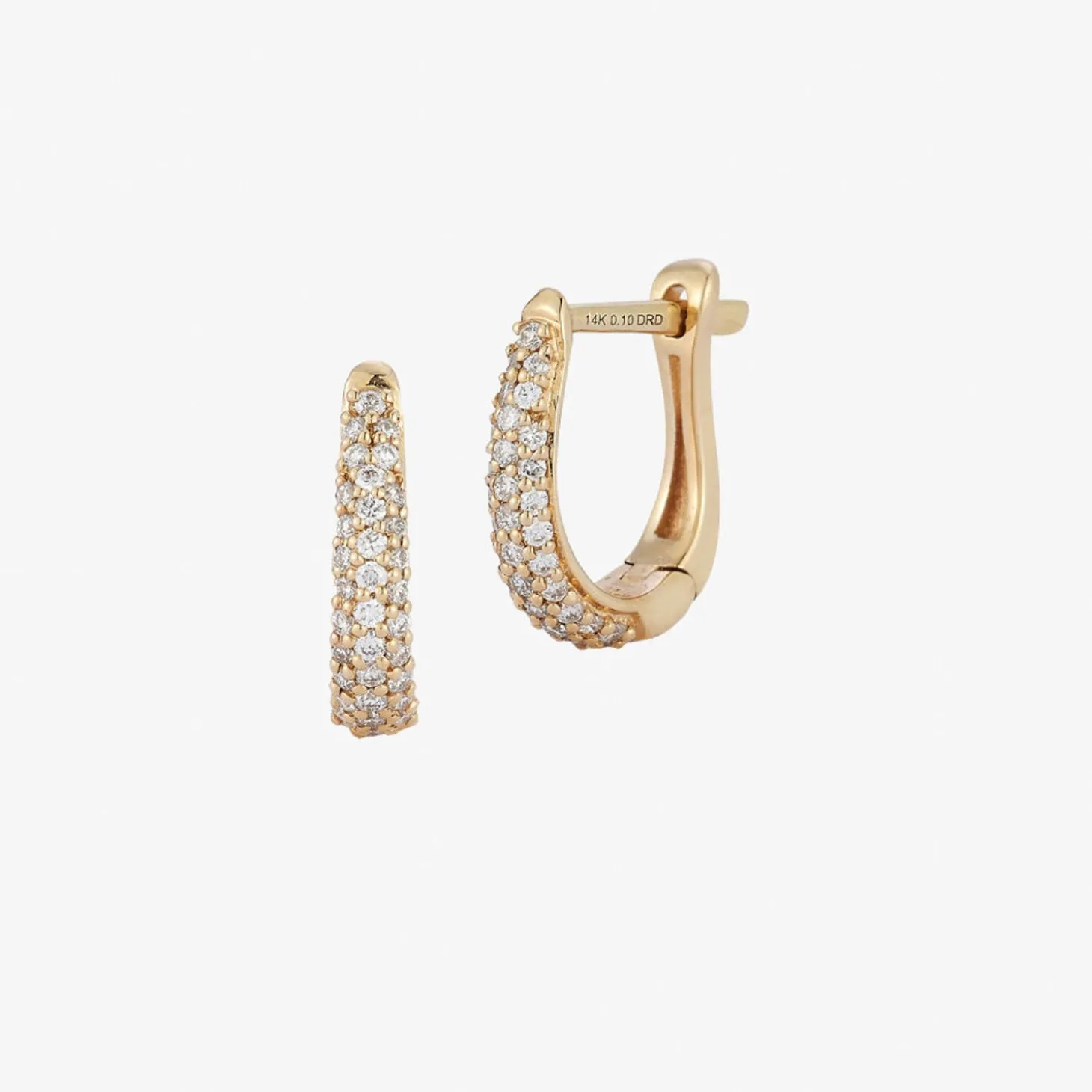 Dana Rebecca 14Ct Yellow Gold Tapered Diamond Mini Huggie^The Alkemistry New