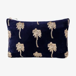 Elizabeth Scarlett - Gold Palm Everyday Pouch Navy^The Alkemistry Outlet