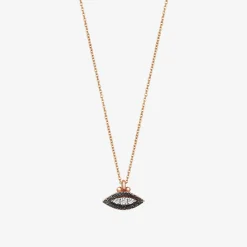 Kismet By Milka 14Ct Black Gold And White Diamond Small Eye Necklace^The Alkemistry Sale
