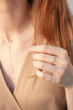 Kismet By Milka 14Ct Rose Gold And Diamond Star And Moon Lariat Necklace^The Alkemistry Best
