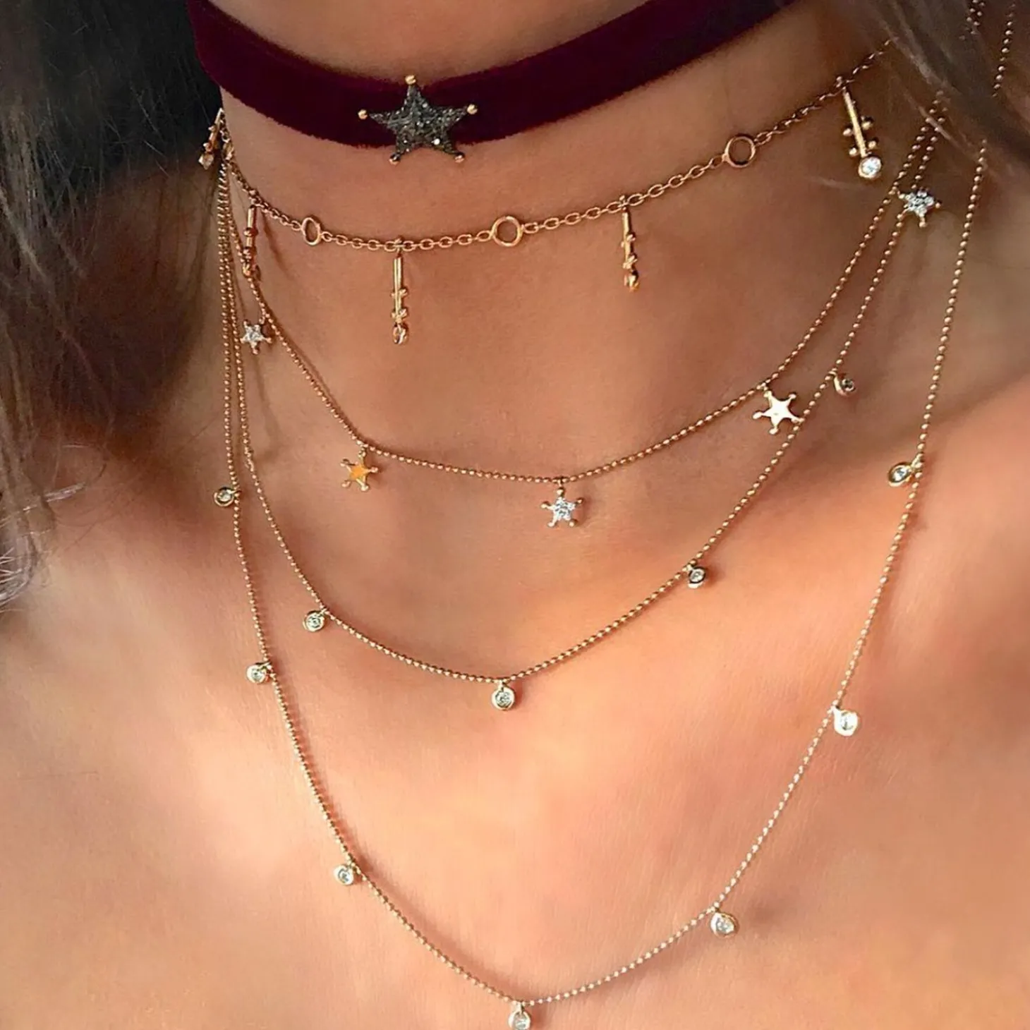 Kismet By Milka 14Ct Rose Gold And Diamond Drop Necklace^The Alkemistry Best Sale