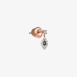 Kismet By Milka 14Ct Rose Gold And Diamond Dangle Eye Stud (Single)^The Alkemistry Flash Sale