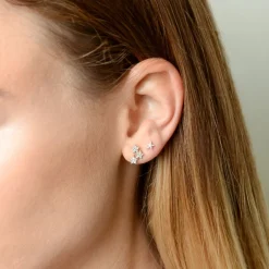 Kismet By Milka 14Ct Rose Gold And Diamond Triple Star Stud Earring (Single)^The Alkemistry Best