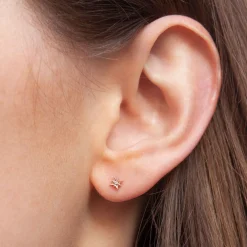 Kismet By Milka 14Ct Rose Gold And Diamond Starlet Screw Flatback (Single)^The Alkemistry Shop