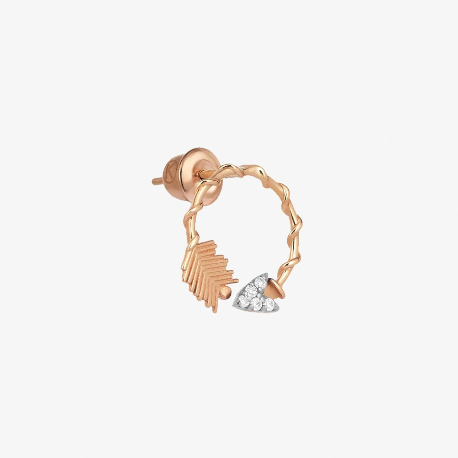 Kismet By Milka 14Ct Rose Gold And Diamond Arrow Stud (Single)^The Alkemistry Cheap