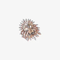 Kismet By Milka 14Ct Rose Gold And Diamond Large Lion Ring^The Alkemistry Flash Sale