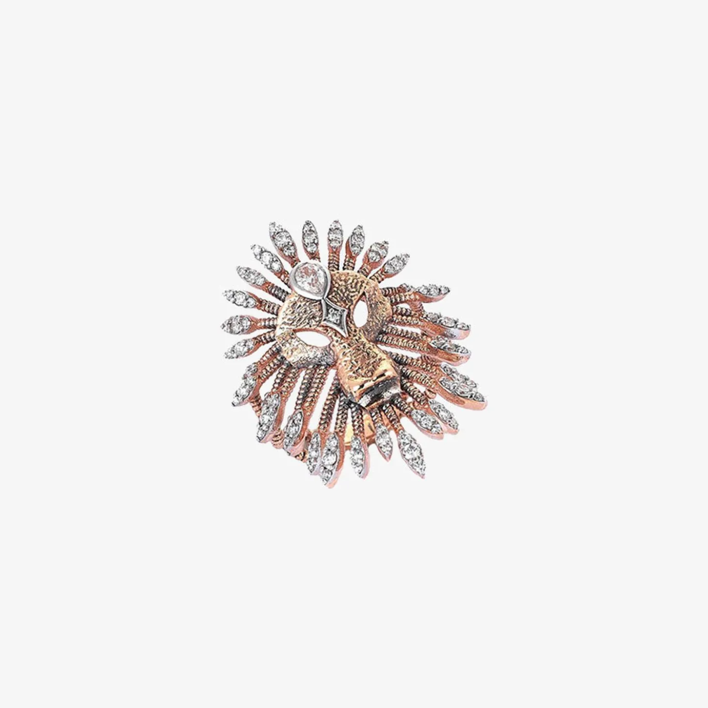 Kismet By Milka 14Ct Rose Gold And Diamond Large Lion Ring^The Alkemistry Flash Sale
