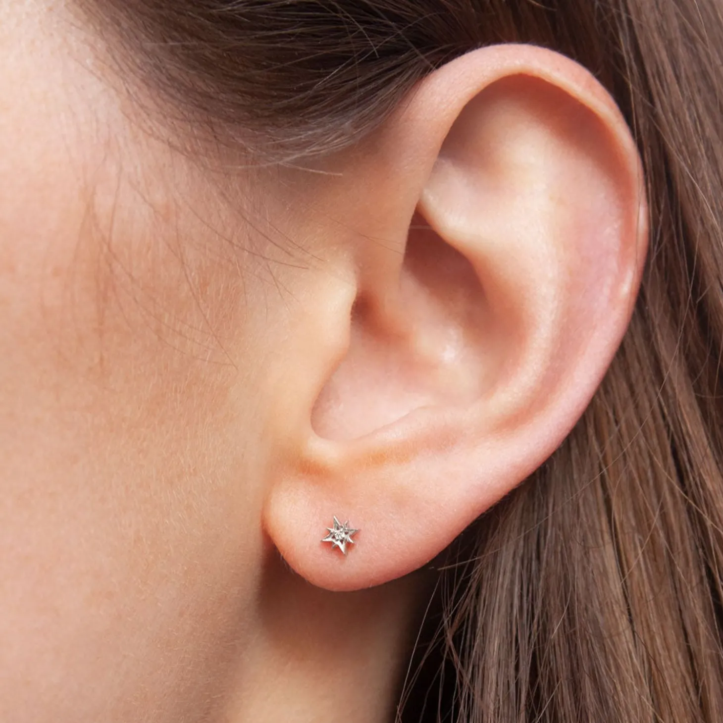 Kismet By Milka 14Ct White Gold And Diamond Starlet Screw Flatback (Single)^The Alkemistry Outlet