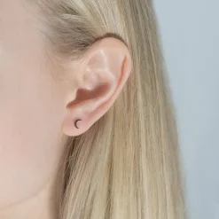 Kismet By Milka 14Ct Yellow Gold Plain Moon Screw Flatback (Single)^The Alkemistry Best Sale