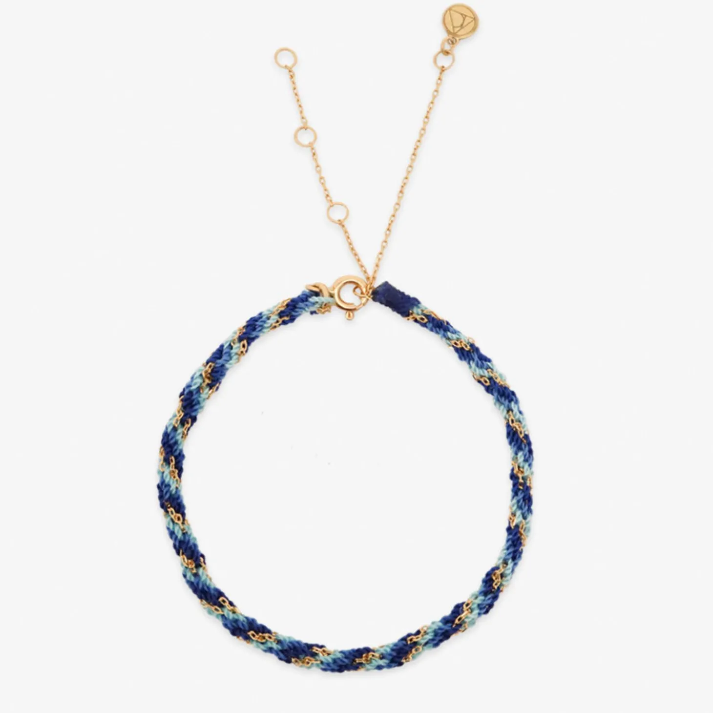 Kumachi - 18Ct Gold, Blue Mix Woven Chain Bracelet^The Alkemistry Shop