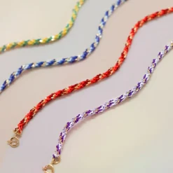 Kumachi - 18Ct Gold, Purple Mix Woven Chain Bracelet^The Alkemistry Cheap