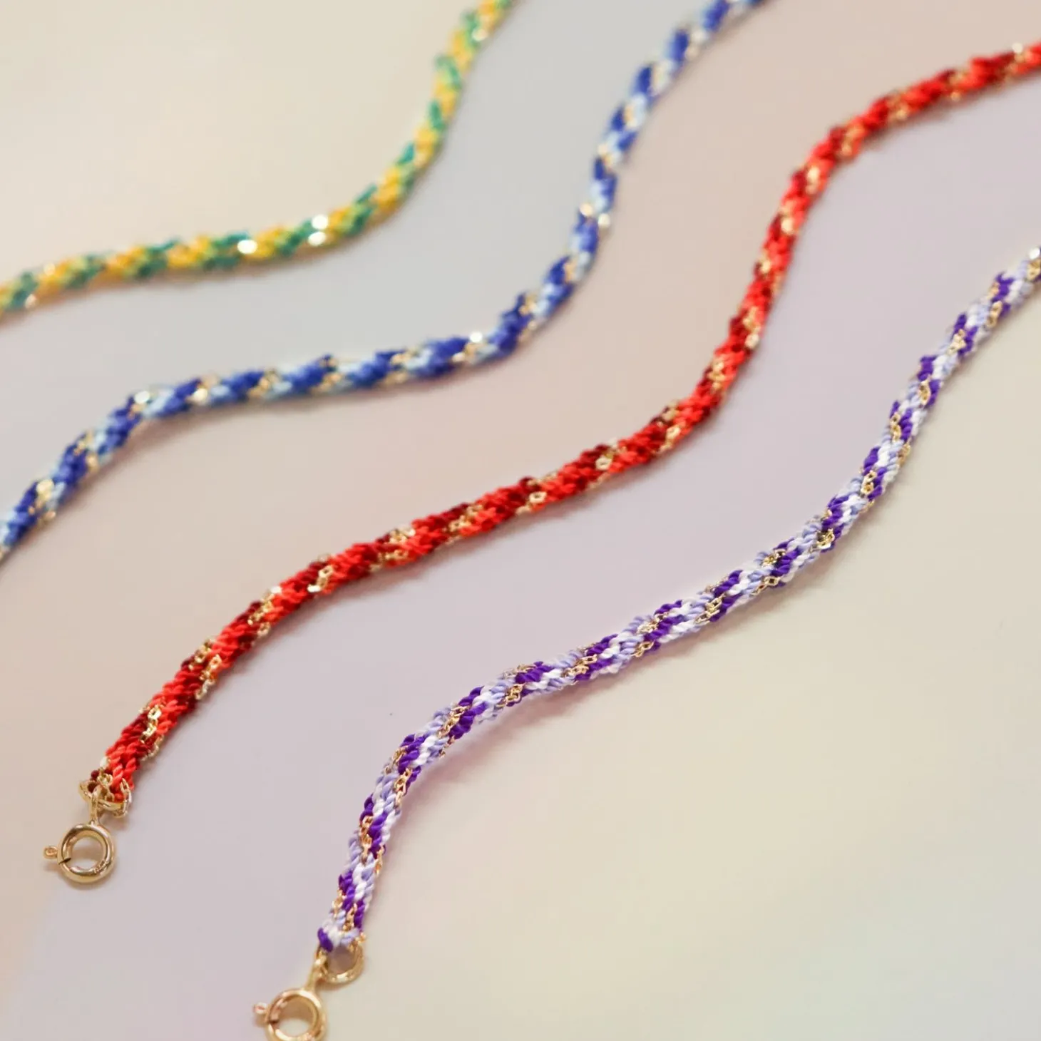 Kumachi - 18Ct Gold, Purple Mix Woven Chain Bracelet^The Alkemistry Cheap