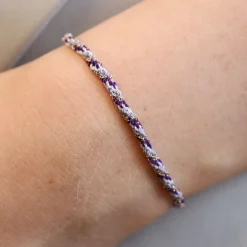 Kumachi - 18Ct Gold, Purple Mix Woven Chain Bracelet^The Alkemistry Cheap