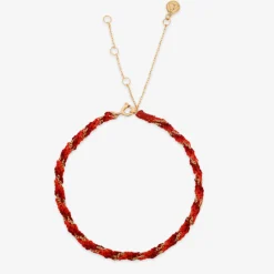 Kumachi - 18Ct Gold, Red Mix Woven Chain Bracelet^The Alkemistry Clearance