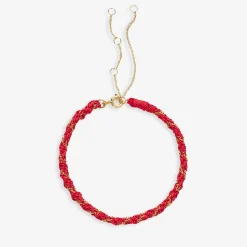 Kumachi - 18Ct Gold, Red Thread Woven Chain Bracelet^The Alkemistry New