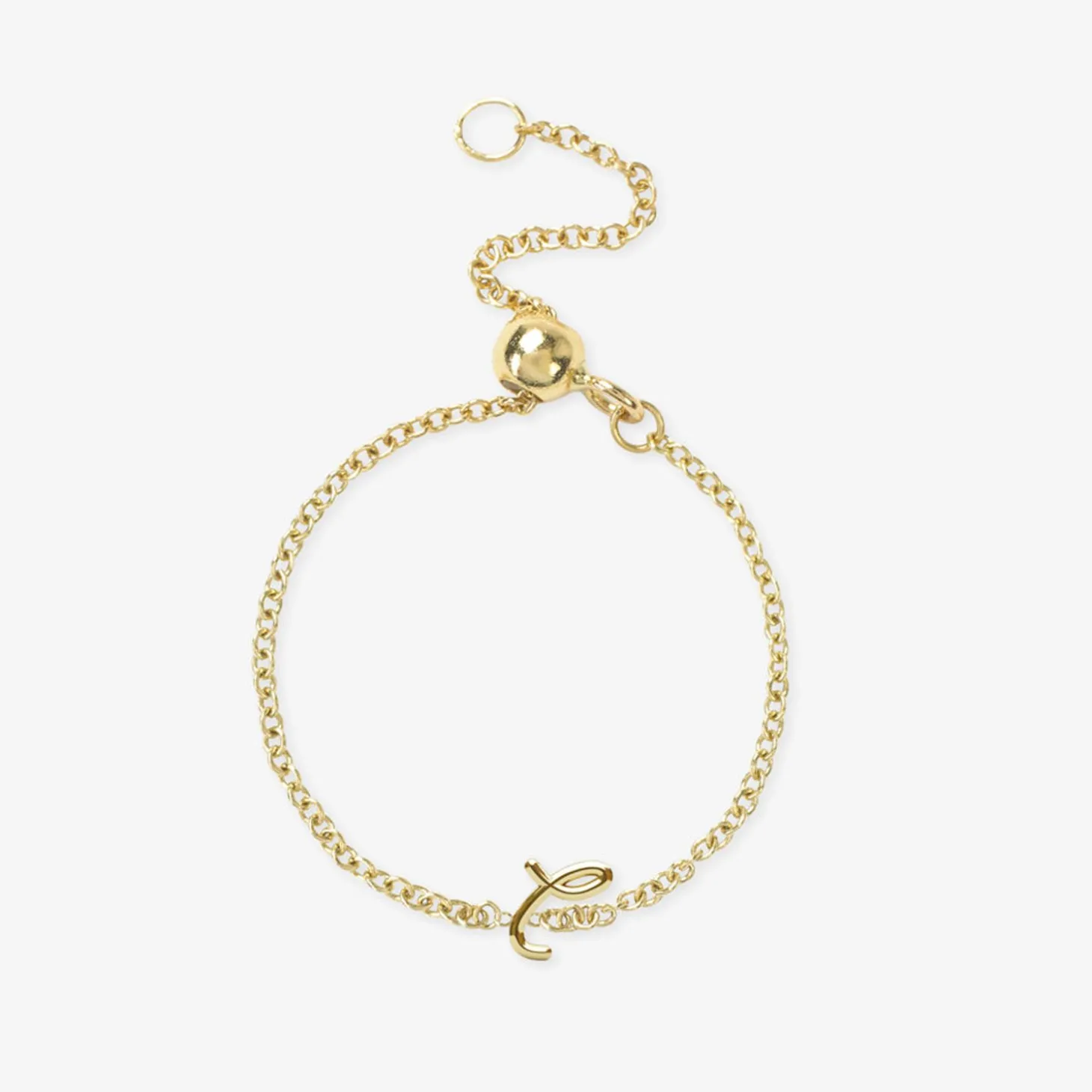 Love Letter - 18Ct Gold, Adjustable Initial Chain Ring^The Alkemistry Discount