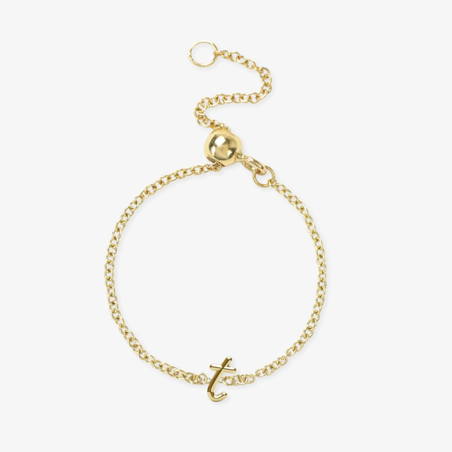 Love Letter - 18Ct Gold, Adjustable Initial Chain Ring^The Alkemistry Discount