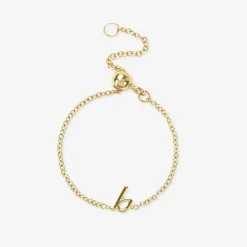 Love Letter - 18Ct Gold, Adjustable Initial Chain Ring^The Alkemistry Discount