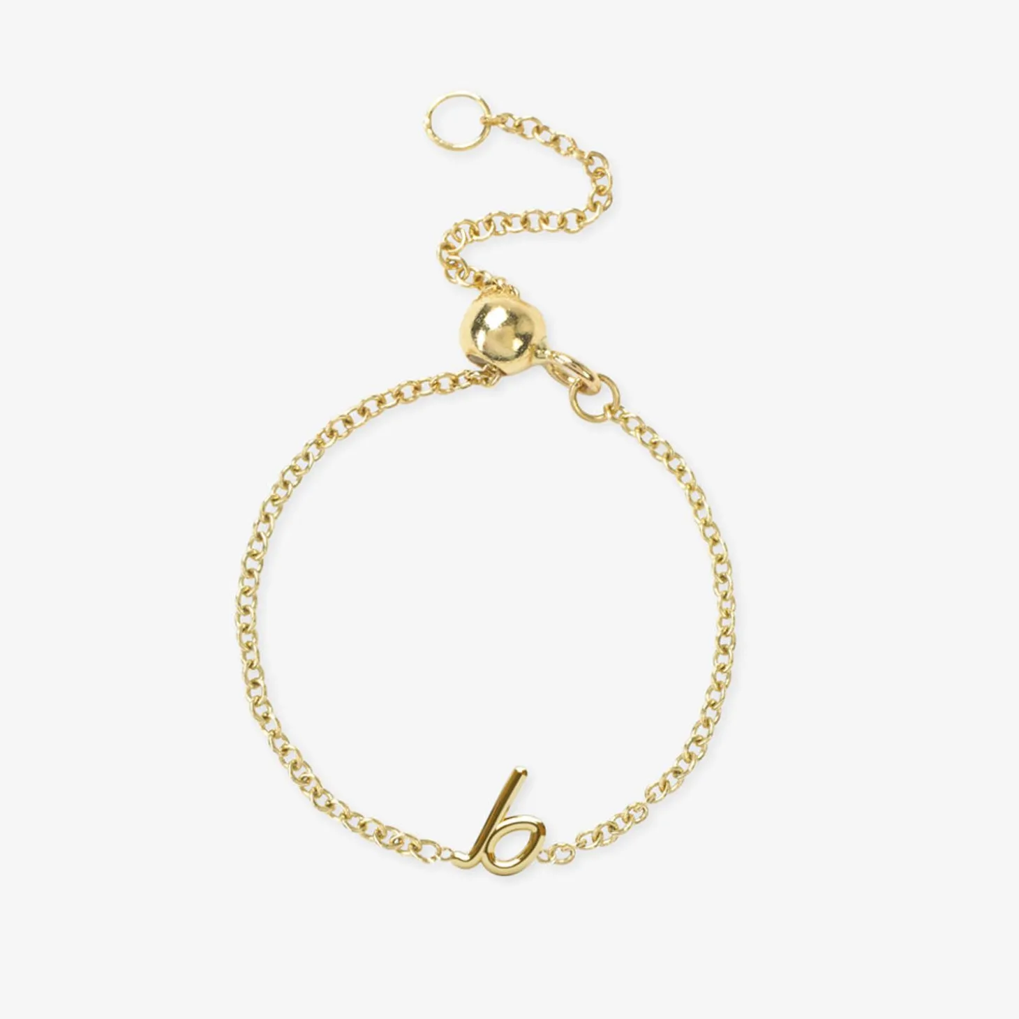 Love Letter - 18Ct Gold, Adjustable Initial Chain Ring^The Alkemistry Discount