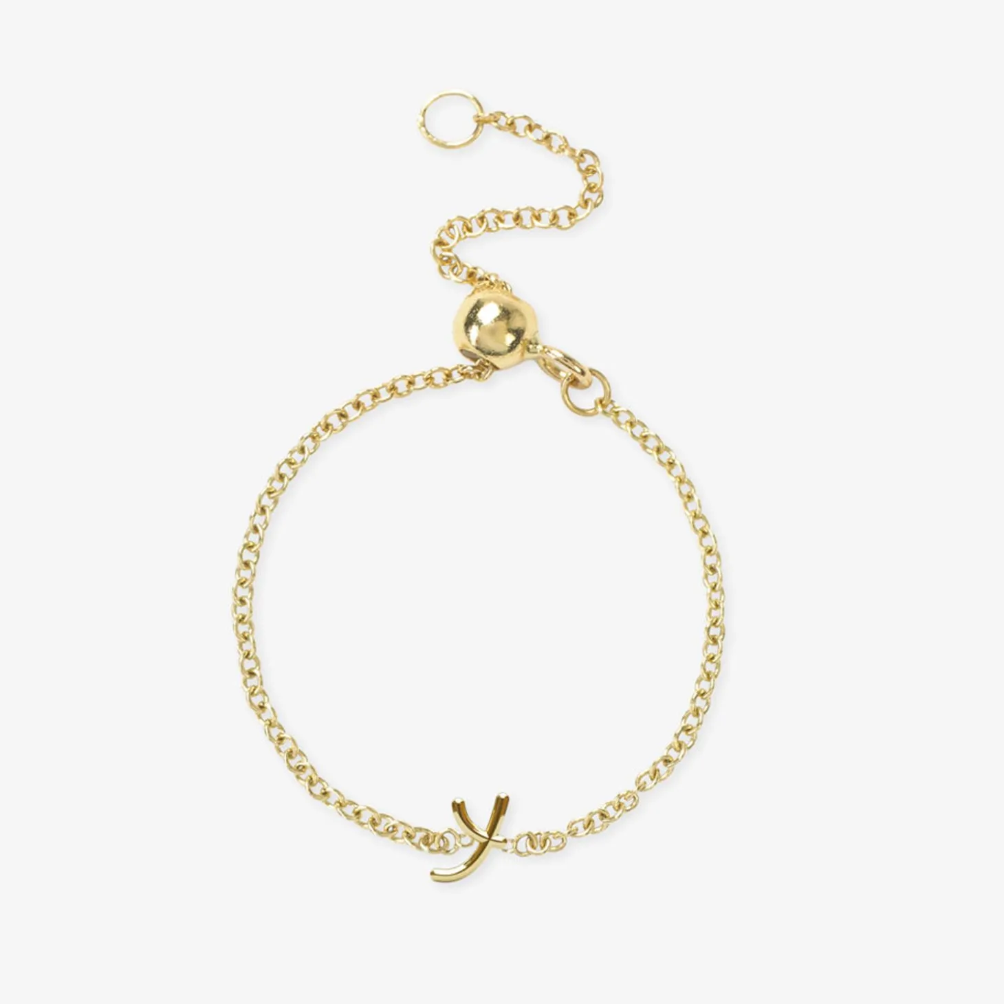 Love Letter - 18Ct Gold, Adjustable Initial Chain Ring^The Alkemistry Discount