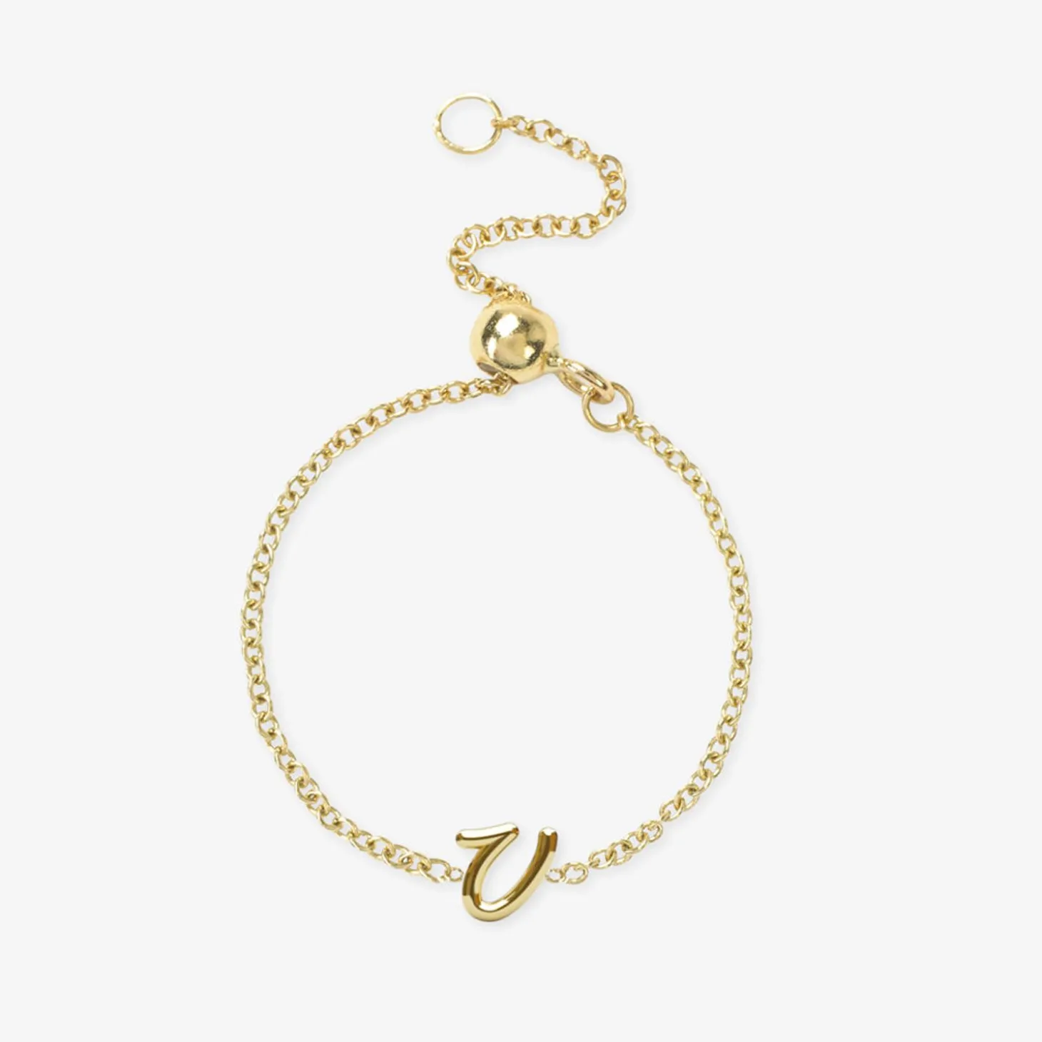 Love Letter - 18Ct Gold, Adjustable Initial Chain Ring^The Alkemistry Discount