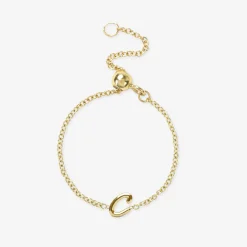 Love Letter - 18Ct Gold, Adjustable Initial Chain Ring^The Alkemistry Discount