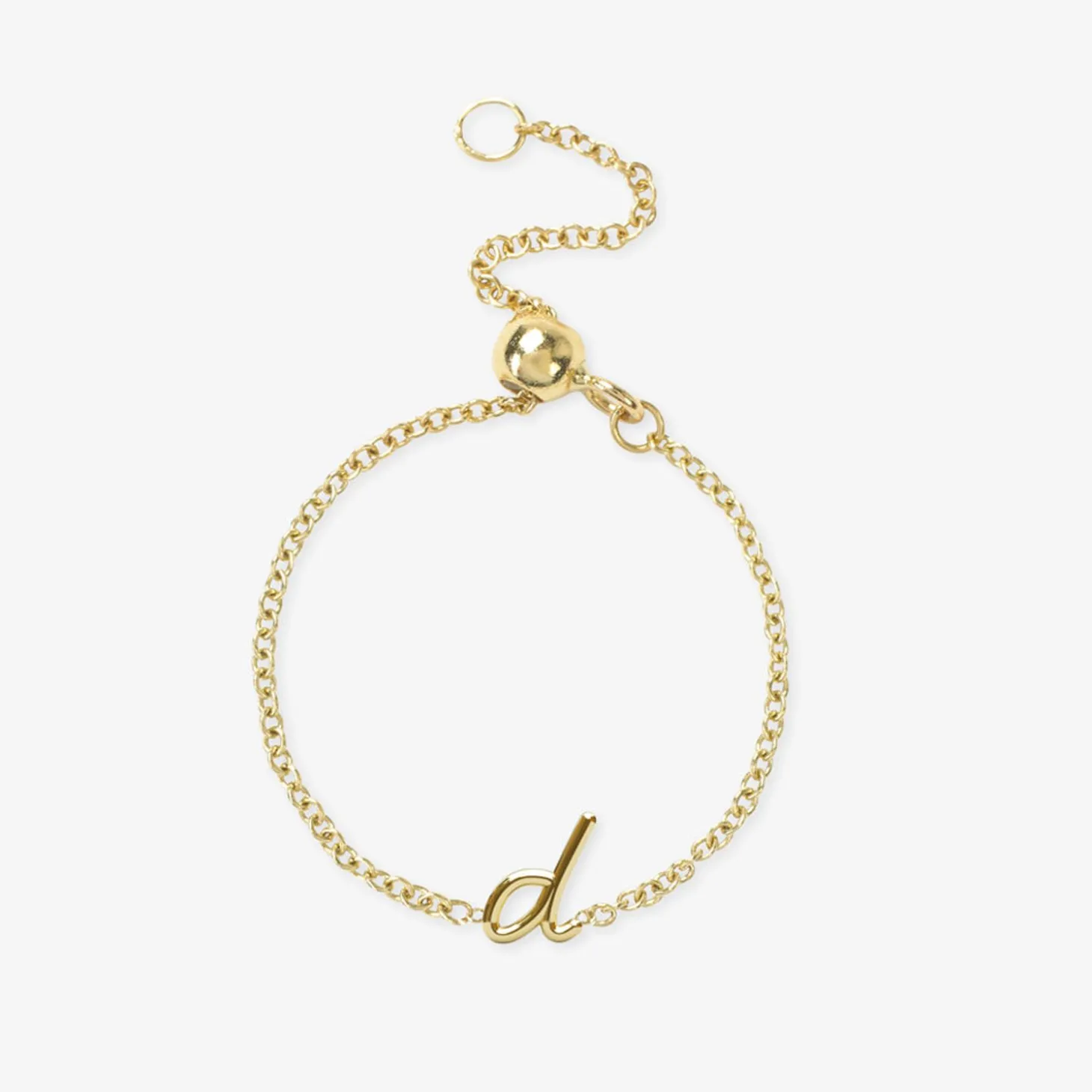 Love Letter - 18Ct Gold, Adjustable Initial Chain Ring^The Alkemistry Discount