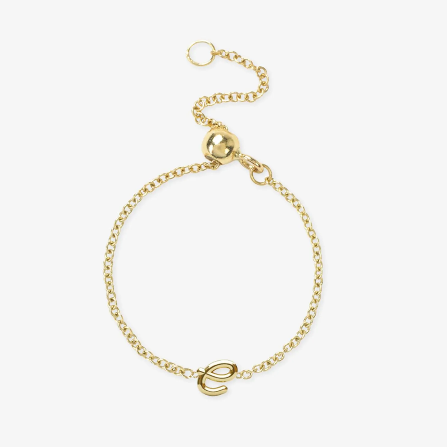 Love Letter - 18Ct Gold, Adjustable Initial Chain Ring^The Alkemistry Discount