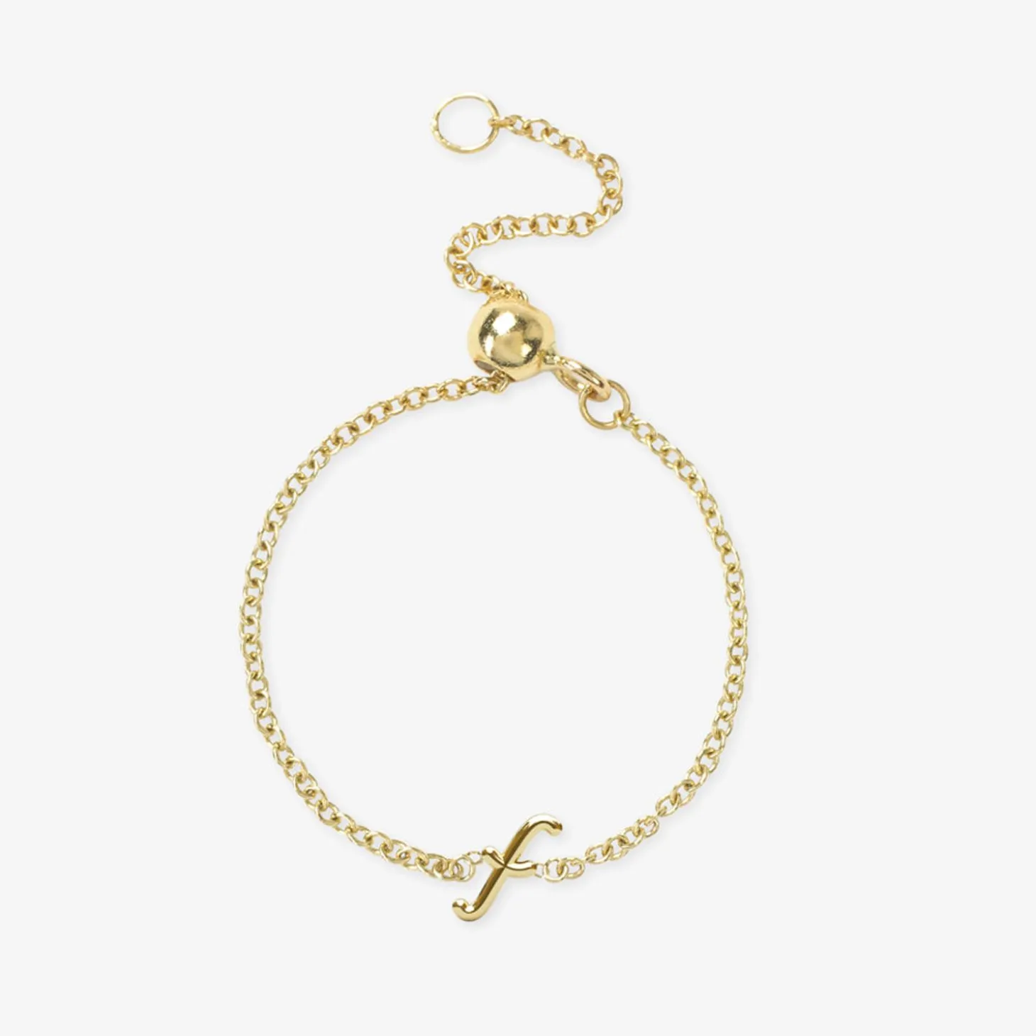 Love Letter - 18Ct Gold, Adjustable Initial Chain Ring^The Alkemistry Discount