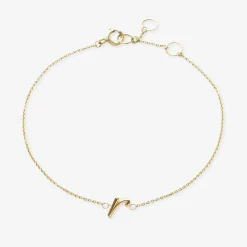 Love Letter - 18Ct Gold, Initial Chain Bracelet^The Alkemistry Cheap