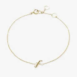 Love Letter - 18Ct Gold, Initial Chain Bracelet^The Alkemistry Cheap