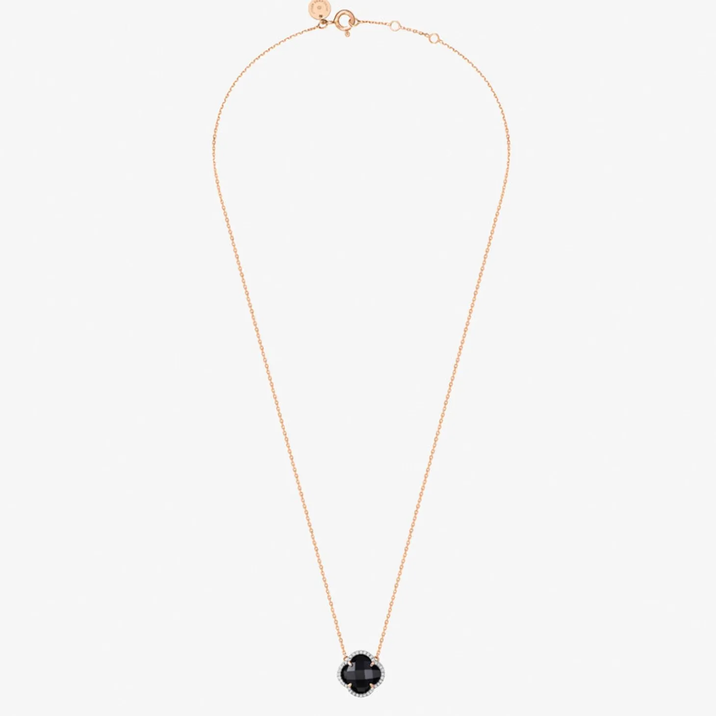 Morganne Bello 18Ct Rose Gold Victoria Diamond Black Onyx Necklace^The Alkemistry Hot