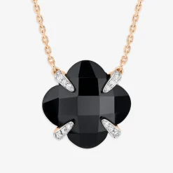 Morganne Bello 18Ct Rose Gold Victoria Black Onyx Claw Diamond Necklace^The Alkemistry Outlet