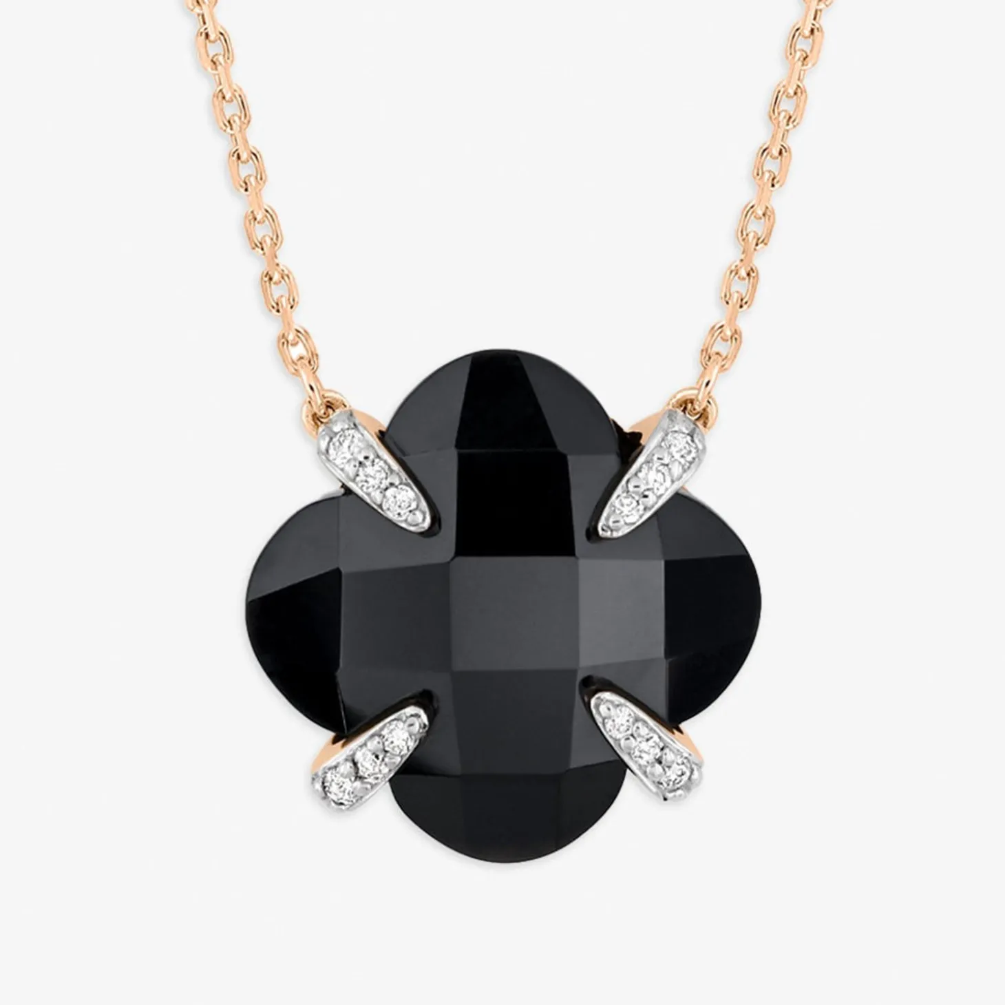 Morganne Bello 18Ct Rose Gold Victoria Black Onyx Claw Diamond Necklace^The Alkemistry Outlet