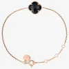 Morganne Bello 18Ct Rose Gold Clover Bezel Black Onyx Chain Bracelet^The Alkemistry Discount