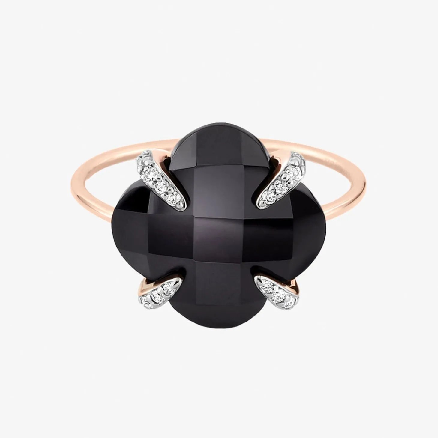 Morganne Bello 18Ct Rose Gold Victoria Black Onyx Claw Diamond Ring^The Alkemistry Store