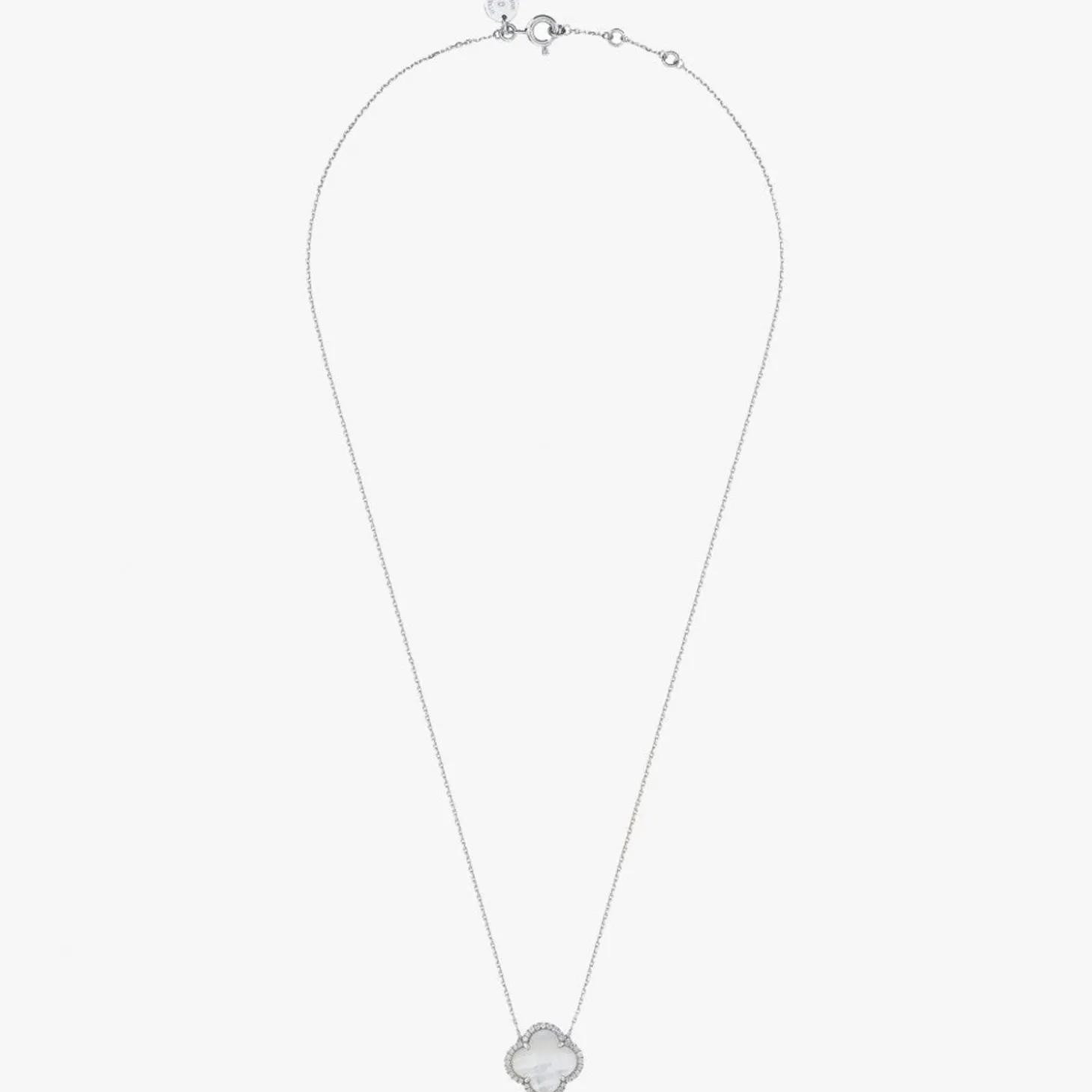 Morganne Bello 18Ct White Gold And Diamond Victoria Clover Mother Of Pearl Necklace^The Alkemistry Hot