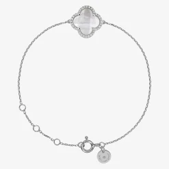 Morganne Bello 18Ct White Gold Victoria Clover Diamond Mother Of Pearl Bracelet^The Alkemistry Best Sale