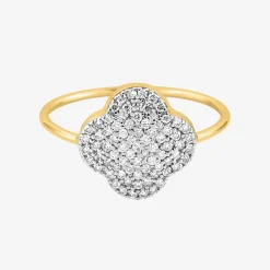 Morganne Bello 18Ct Yellow Gold Change Clover Diamond Ring^The Alkemistry Store